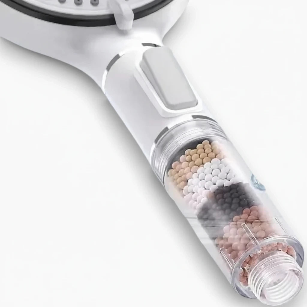 Ensemble barre et pommeau de douche gris disponible en trois finitions pour salle de bain moderne