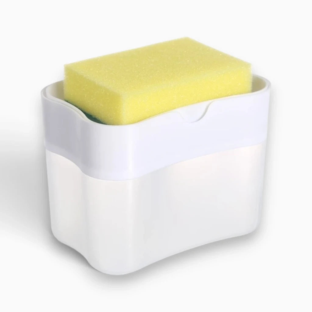 Rangement pratique d'éponge et distributeur savon sans contact en couleur grise