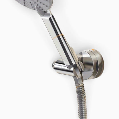Accroche pour tête de douche en finition chrome avec système de fixation facile