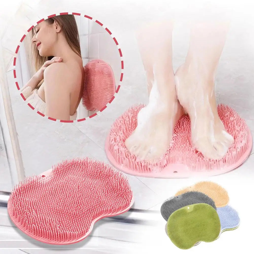 Brosse WC silicone plate avec ventouses antidérapantes sur carrelage mouillé