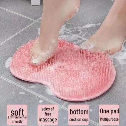 Détail de la texture massante de la brosse WC silicone plate pour voûte plantaire