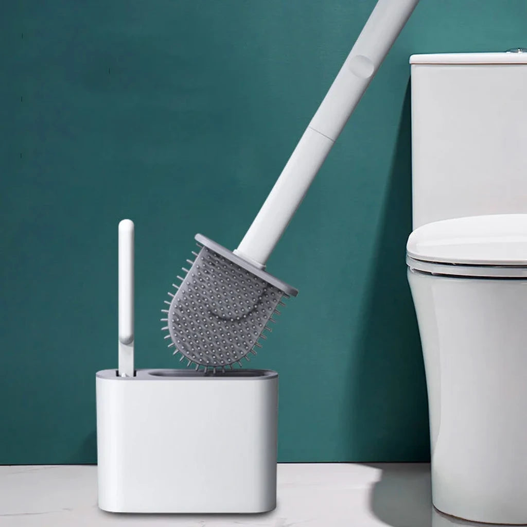 Brosse wc silicone plate installé dans une salle de bain