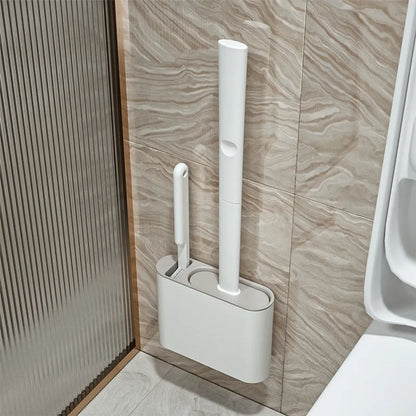 Brosse wc silicone plate en situation dans la salle de bain