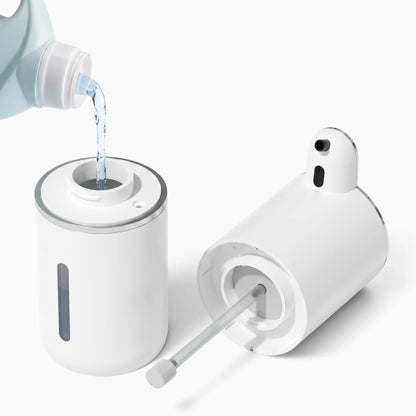 Doseur mousse savon électrique blanc rangement discret salle d'eau