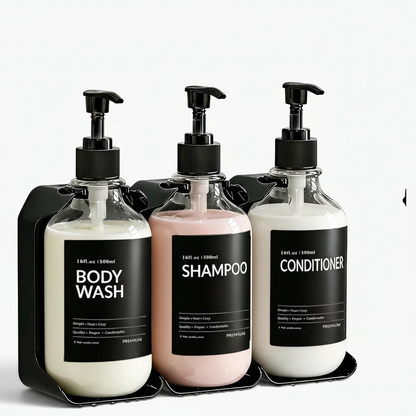 Accessoire salle de bain mural rechargeable trois chambres pour shampoing gel douche après-shampoing