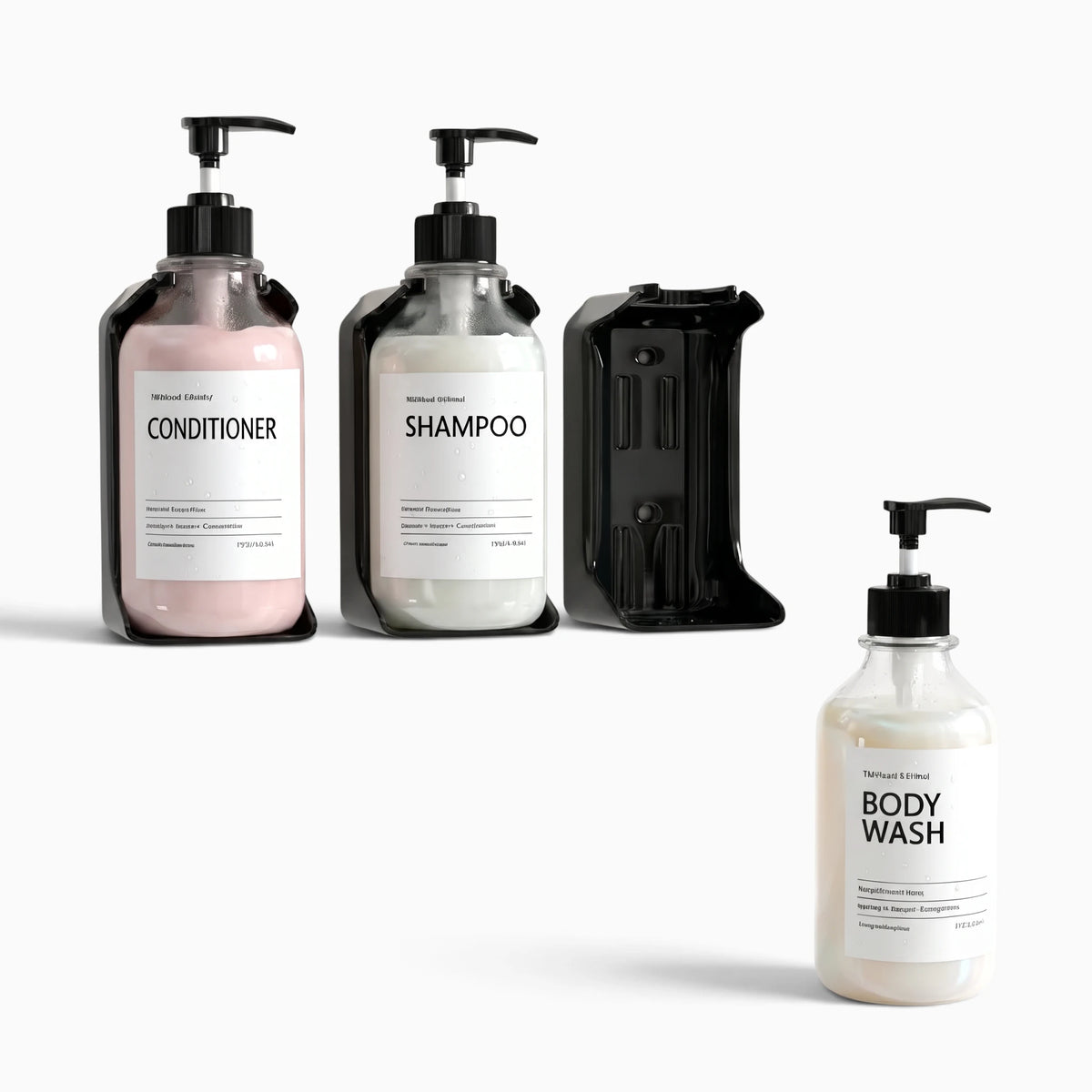 Support mural rangement douche trois réservoirs séparés visibility niveau produit restant