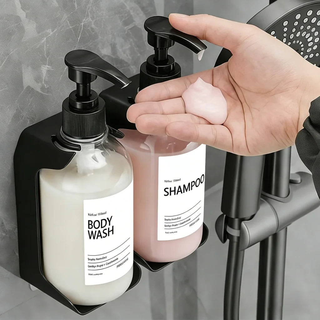 Distributeur de savon mural rechargeable en situation dans la salle de bain