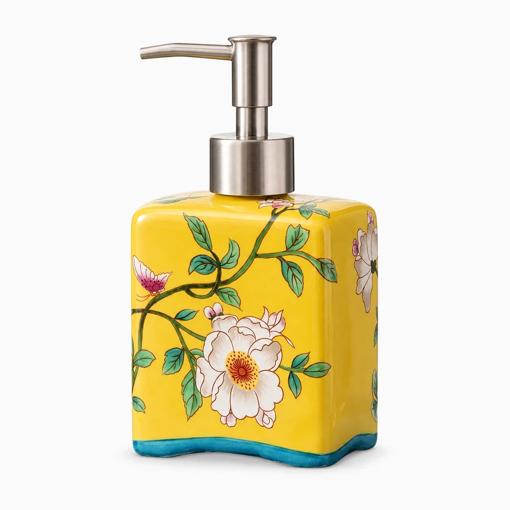 Distributeur savon céramique base antidérapante stabilisée sur surface