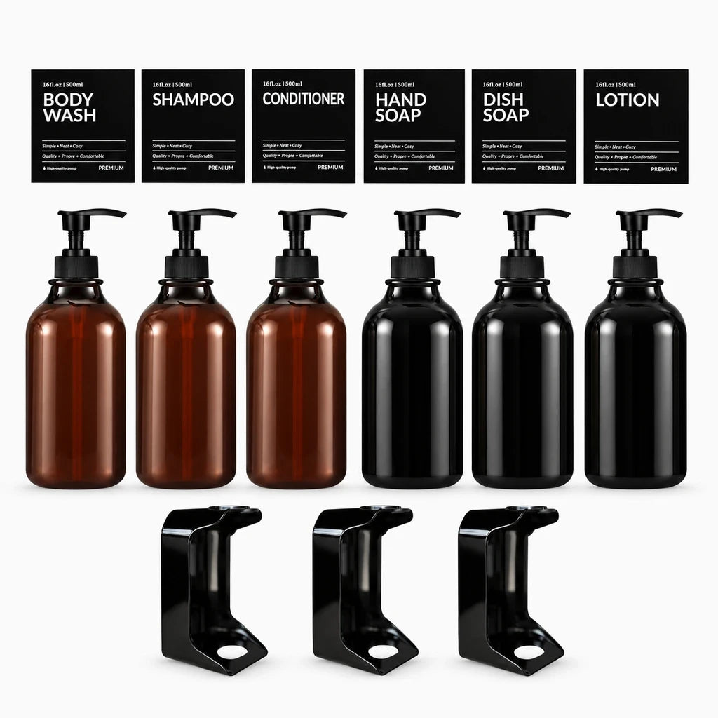 Rangement douche avec distributeur savon sans outil de fixation visible