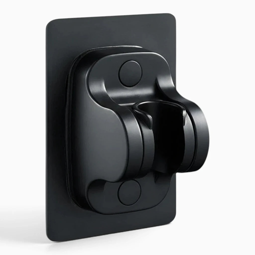 Pommeau de douche double noir montrant les différents jets disponibles