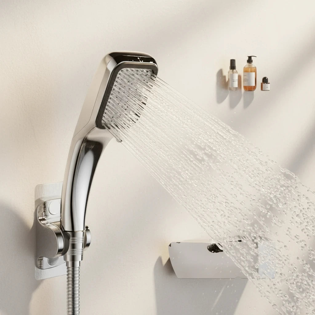Tête de douche universelle détachable avec sortie d'eau généuse et régulière