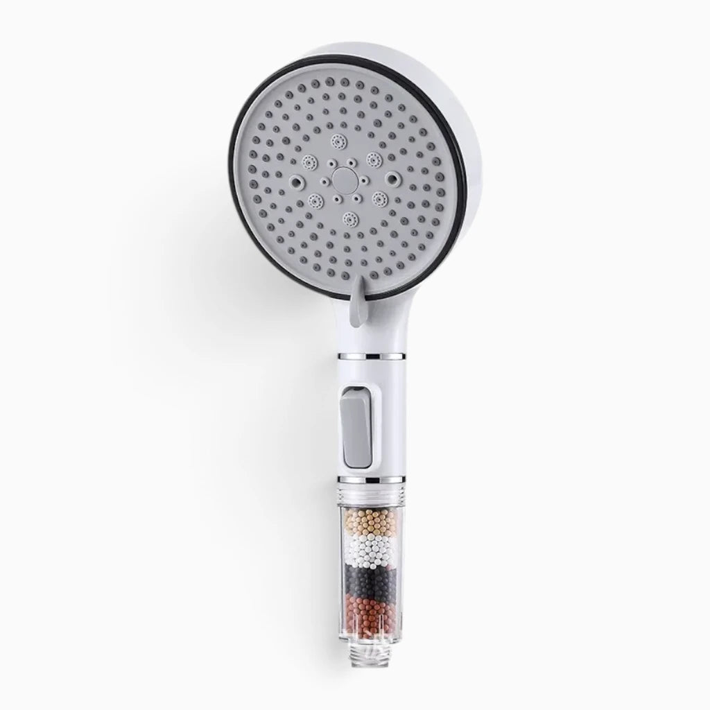 Filtre pommeau de douche anti calcaire avec cartouche filtrante intégrée