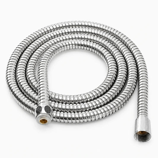 Flexible de douche 2m en acier inoxydable chromé avec raccord G1/2 pouces