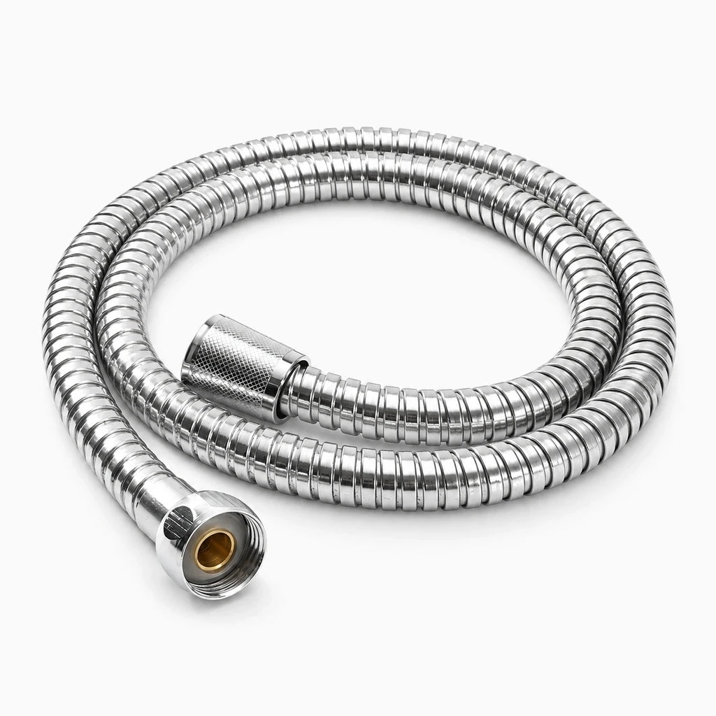Tuyau flexible de douche extensible de 2 mètres, finition chromée brillante
