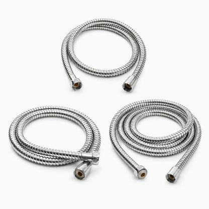 Détail du raccord chromé du flexible de douche 2m avec filetage standard
