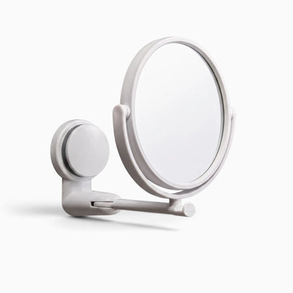 Miroir pivotant mural blanc pour coiffeuse, design épuré adapté à la salle de bain