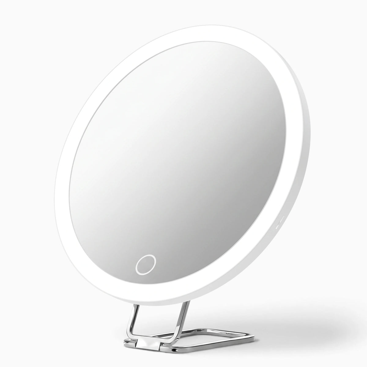 Miroir grossissant pied blanc avec bras articulé et base stable