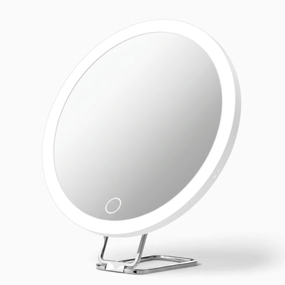 Miroir grossissant pied blanc avec bras articulé et base stable