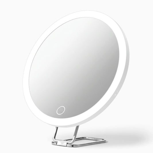 Miroir grossissant pied blanc avec bras articulé et base stable