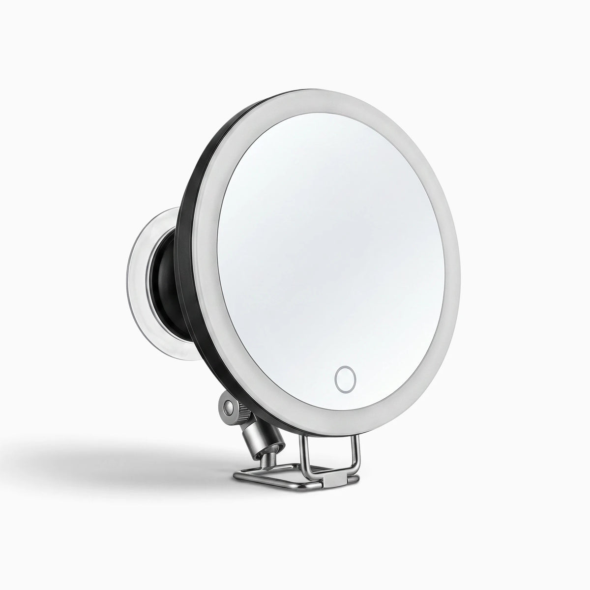 Miroir de rasage grossissant blanc sur pied avec support ergonomique