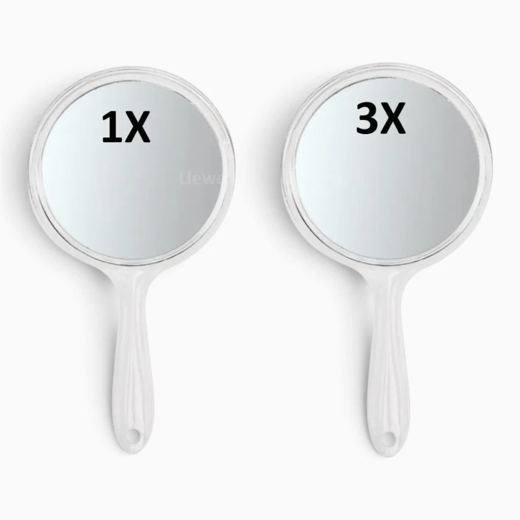 Vue rapprochée de la surface grossissante x3 du miroir sur pied pour détails précis