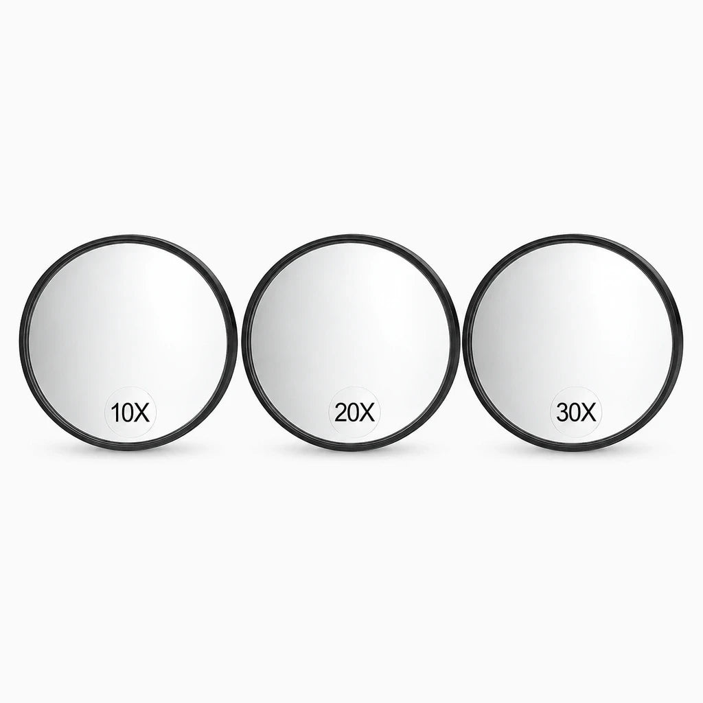 Miroir grossissant x30 portable à ventouse pour salle de bain, pratique et sans perçage