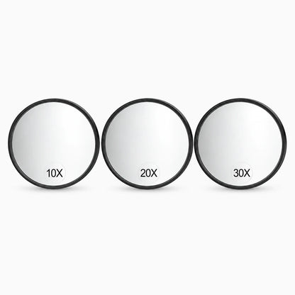 Miroir grossissant x30 portable à ventouse pour salle de bain, pratique et sans perçage