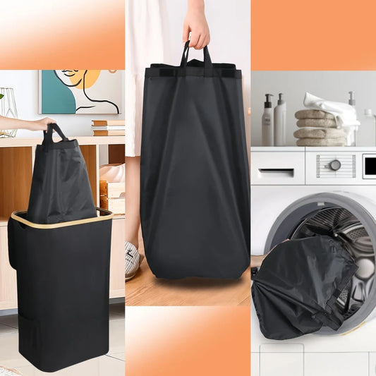 Panier à linge bambou installé dans une salle de bain