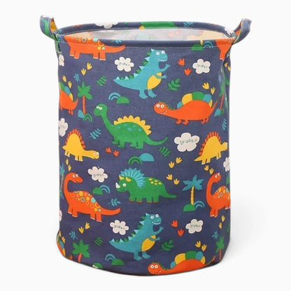 Panier à linge bébé en coton lin écru, structure pliable pour chambre d'enfant