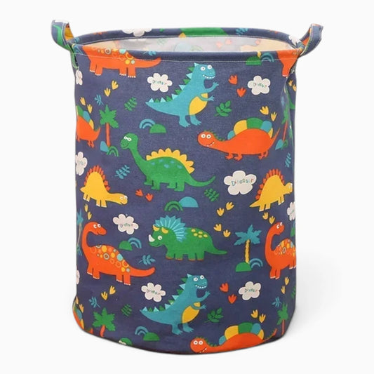 Panier à linge bébé en coton lin écru, structure pliable pour chambre d'enfant