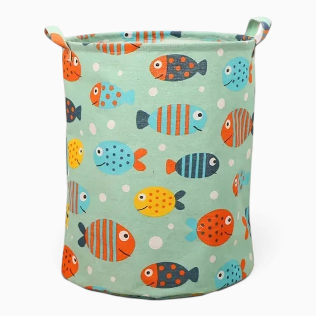 Panier tissu souple rangement vêtements sales et jouets enfant, design minimaliste