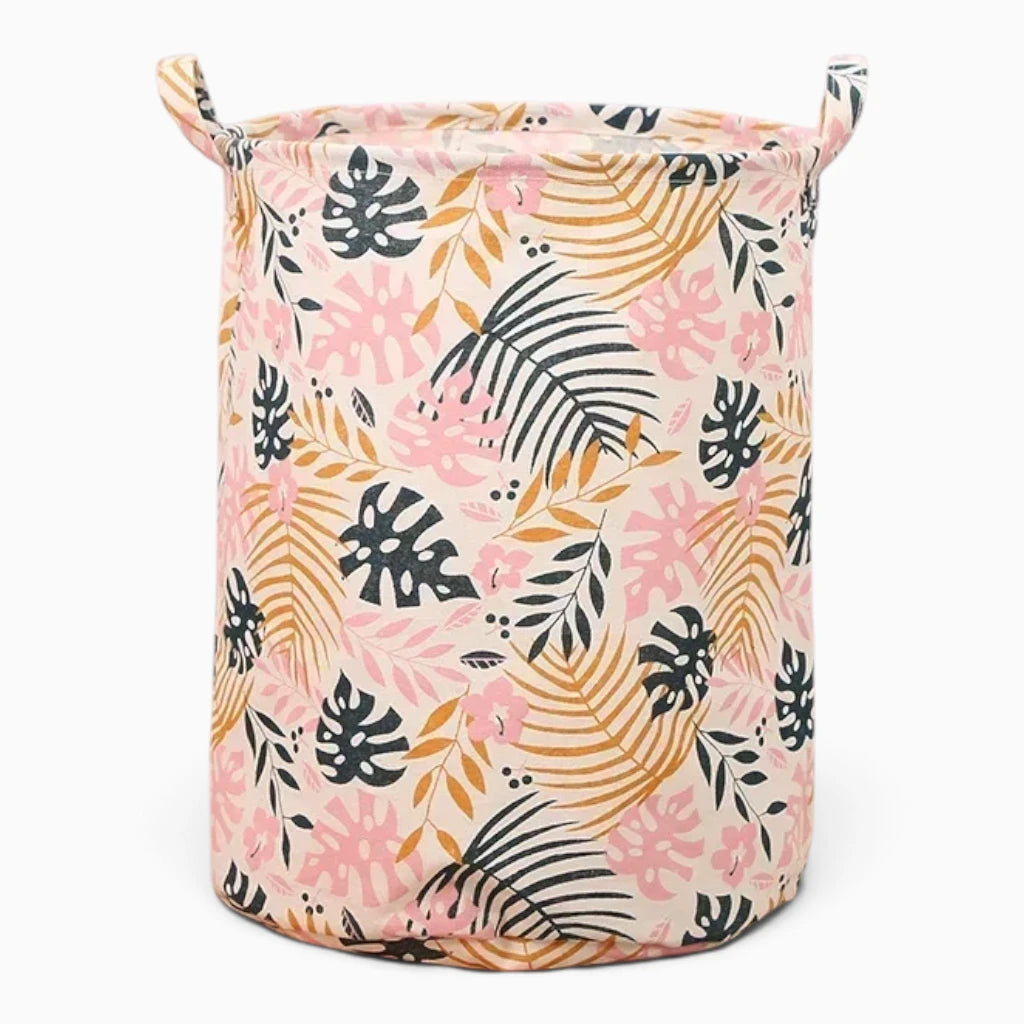 Panier à linge bébé imprimé motifs colorés, facilement pliable et transportable
