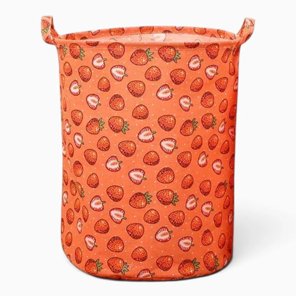 Panier rangement textile enfant poignées pratiques, accumulation vêtements et doudous