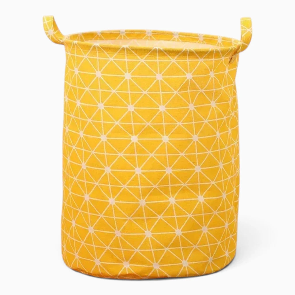 Panier à linge enfant structure souple, détail tissu toile naturelle qualité