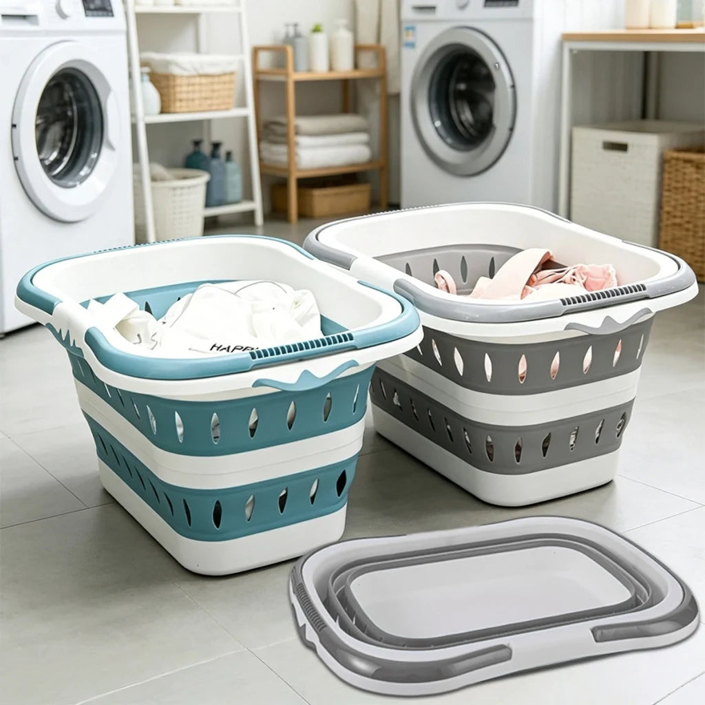 Panier à linge rétractable installé dans une salle de bain
