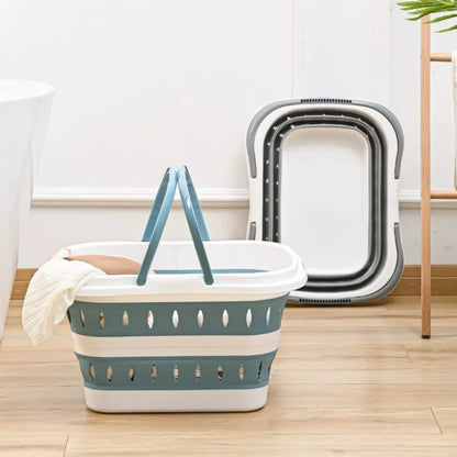 Panier à linge rétractable en situation dans la salle de bain