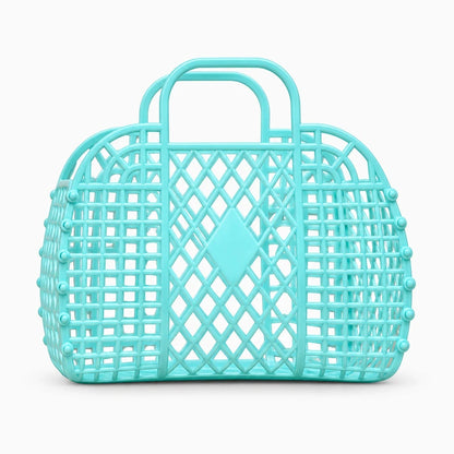 Panier de douche bleu turquoise ajouré, léger et facile à transporter