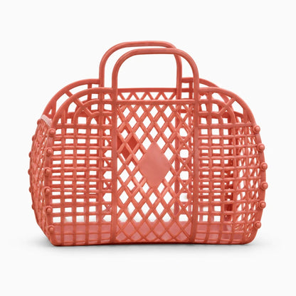 Panier de douche rouge brique à structure creuse en plastique