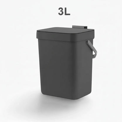 Poubelle de salle de bain blanche montée au mur sous évier