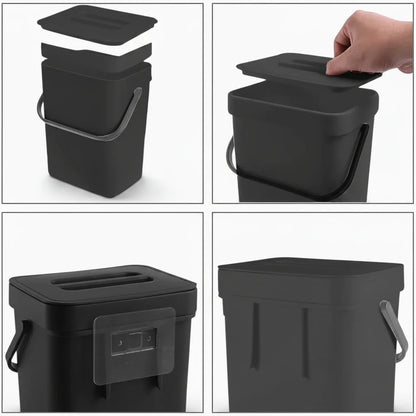 Poubelle de salle de bain compacte blanc, rangement sous meuble