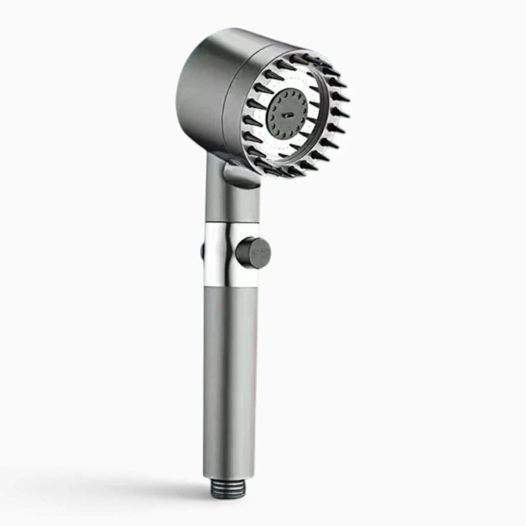 Pommeau de douche filtre calcaire avec trois modes de jet réglables pour une personnalisation complète