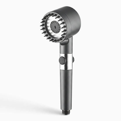 Douche réglable affichant ses trois modes de jet distincts pour adapter l'expérience à chaque préférence