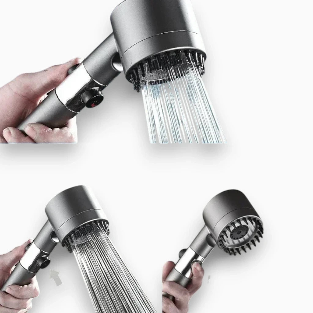 Pommeau filtrant moderne offrant un débit haute pression et un confort de massage à la fois