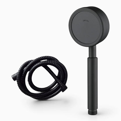 Pommeau de douche noir en acier inoxydable avec finition mate
