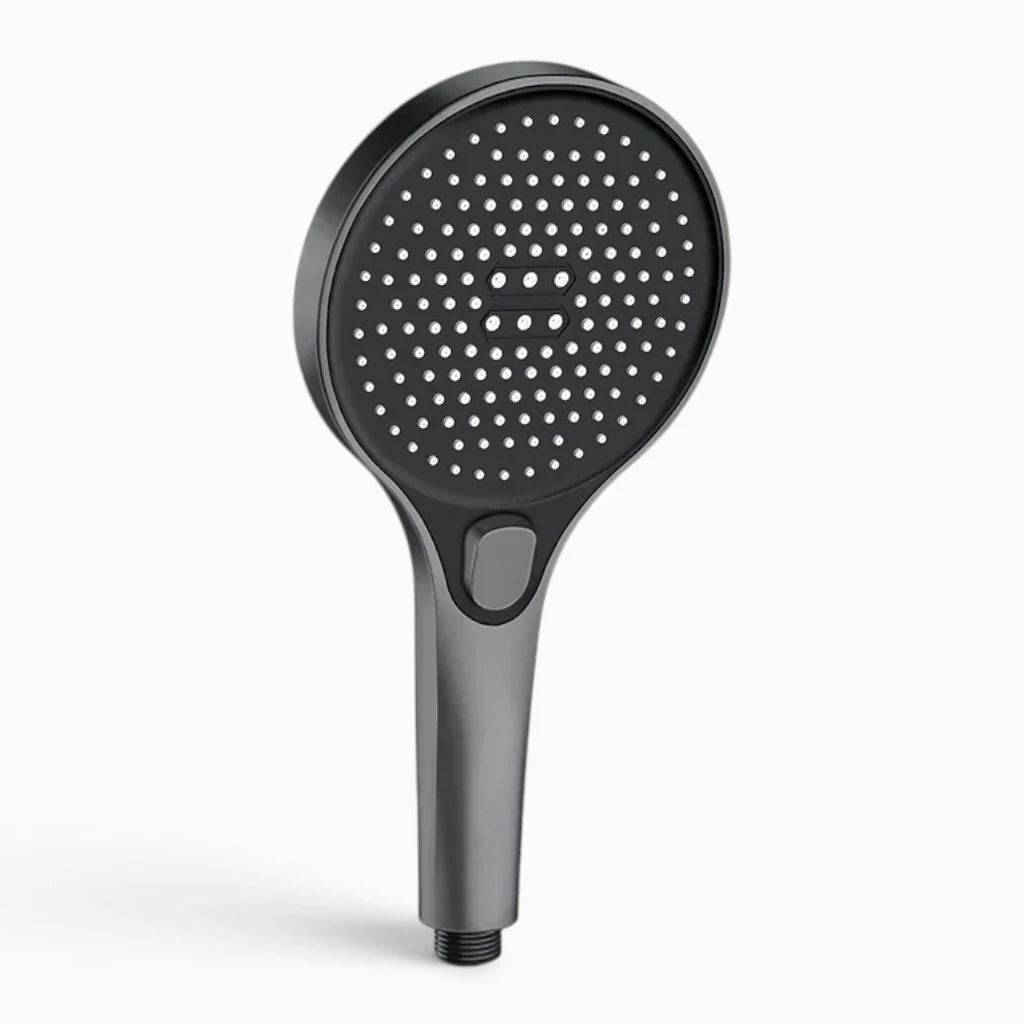 Pommeau de douche pression en finition chromée avec pulvérisation fine économe en eau