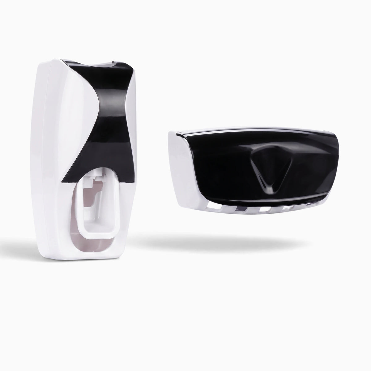 Support mural pour brosse à dent avec tasse collectrice et dispenser intégré