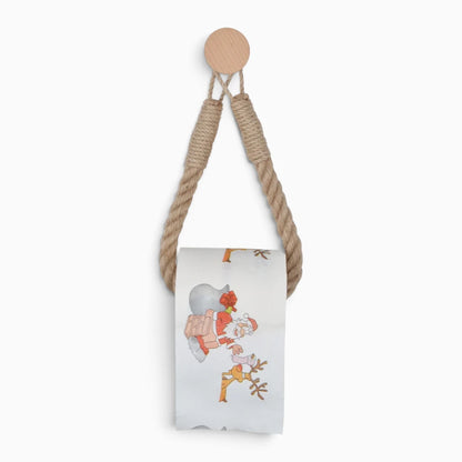 Support mural papier toilette avec corde naturelle, design discret salle de bains