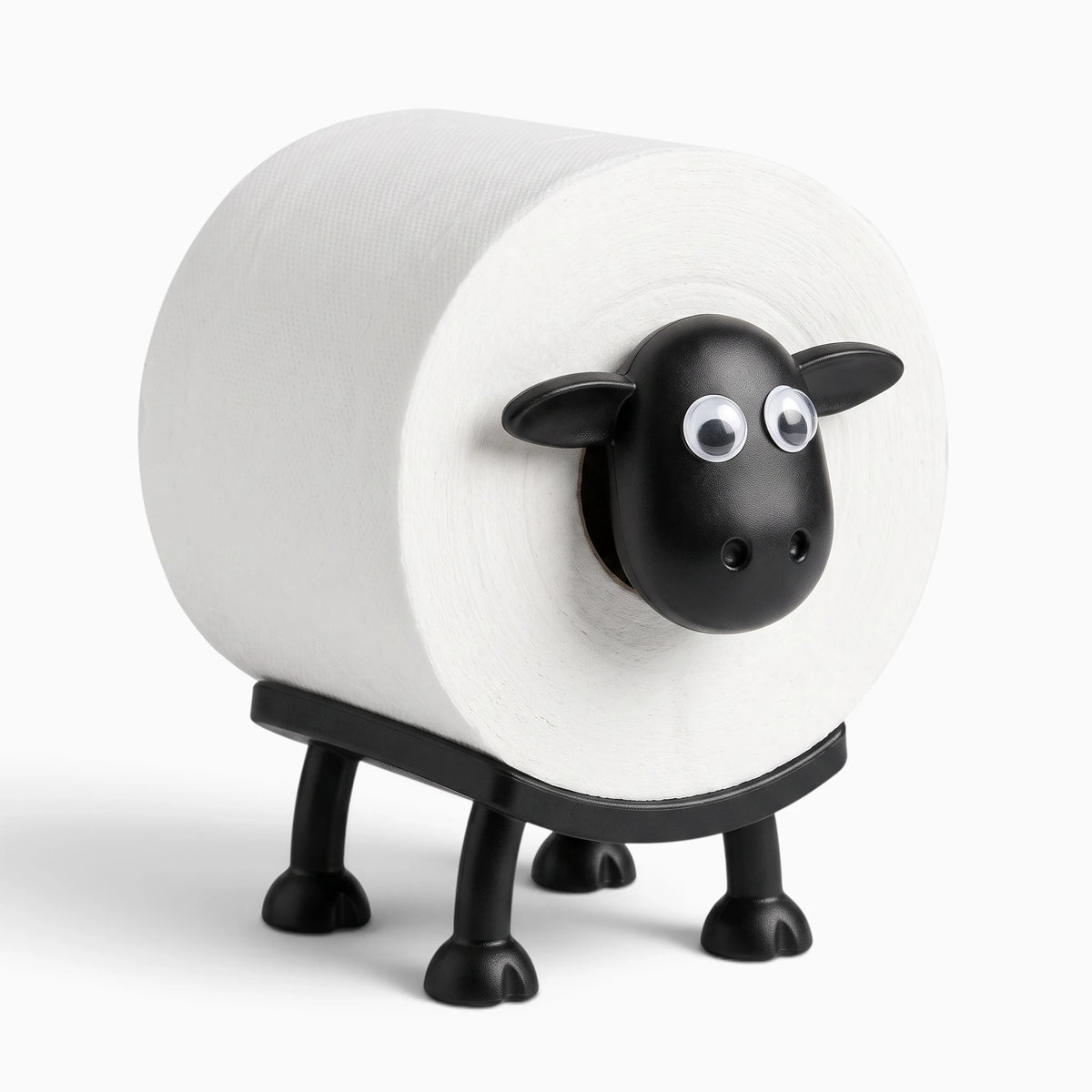 Porte papier toilette mouton gris clair, détail de la forme arrondie
