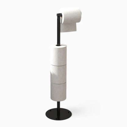 Support papier toilette sur pied noir pratique et discret