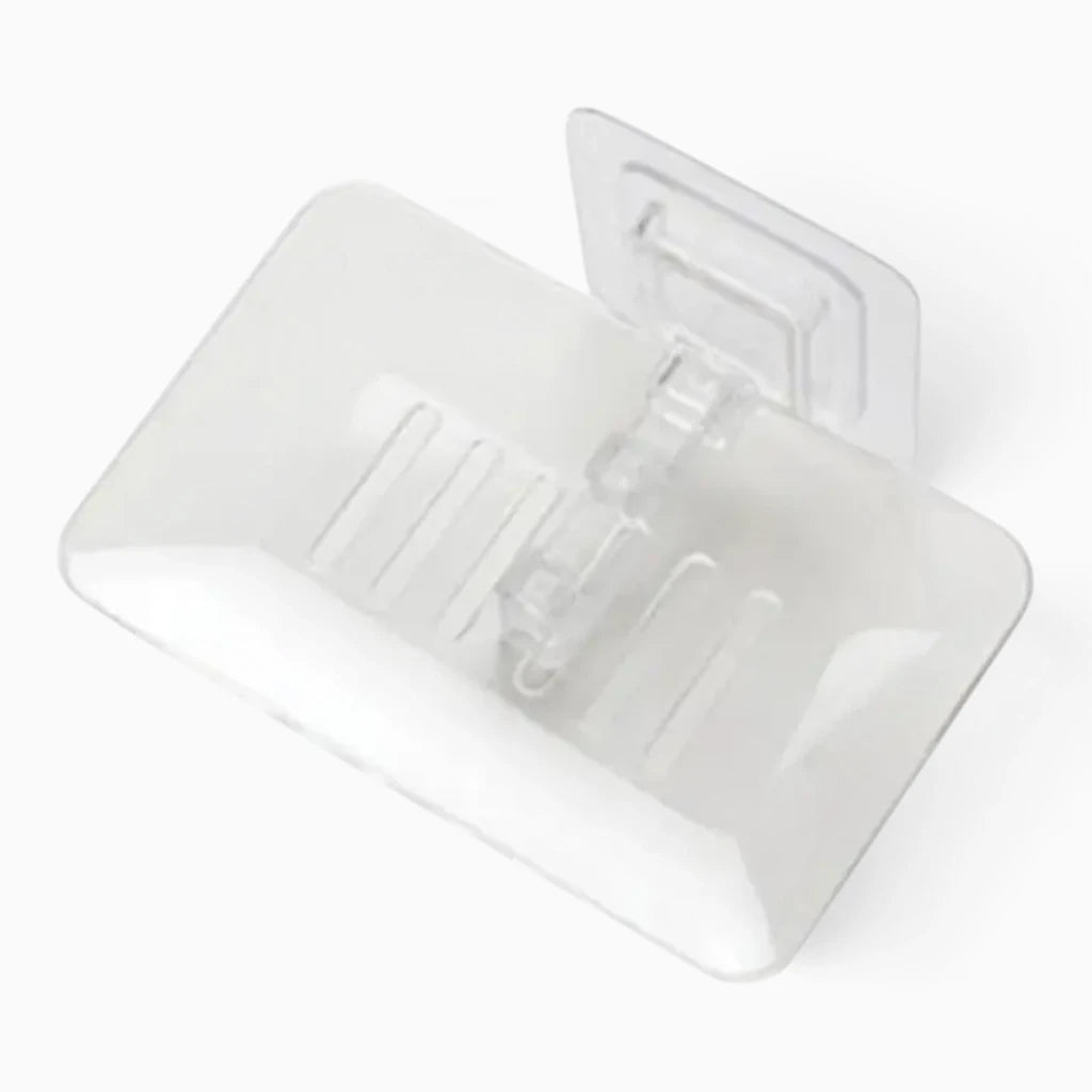 Accessoire salle de bain sans perçage en plastique blanc avec ventouses